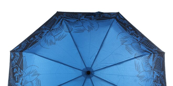 Dámský modrý deštník s tropickými květy Ferré Milano