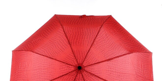 Dámský červený vystřelovací deštník s krokodýlím vzorem Ferré Milano