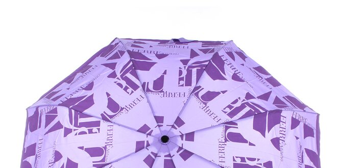 Dámský fialový vystřelovací deštník s logem Ferré Milano