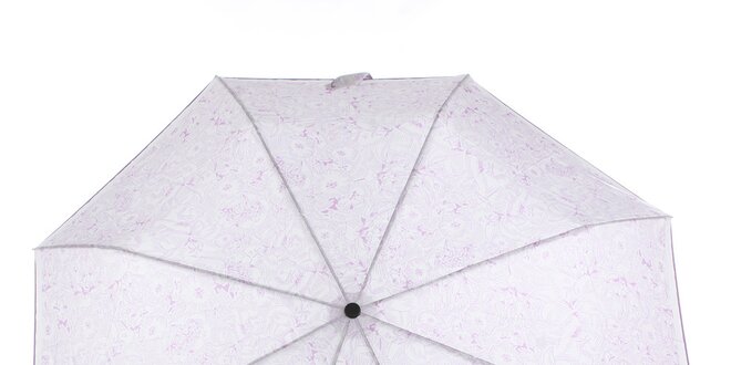 Dámský bílo-fialový deštník s květinovým potiskem Ferré Milano
