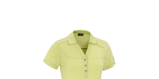 Dámské žluto-zelené polo tričko Maier s kostkovanými lemy