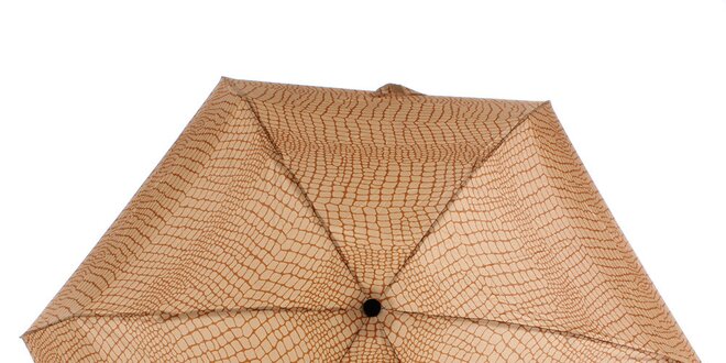 Dámský hnědo-béžový deštník s potiskem Ferré Milano
