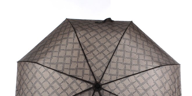 Pánský hnědý deštník s potiskem loga Ferré Milano