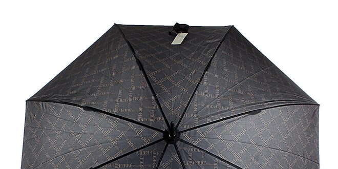 Pánský černý vystřelovací deštník s vzorkem Ferré Milano