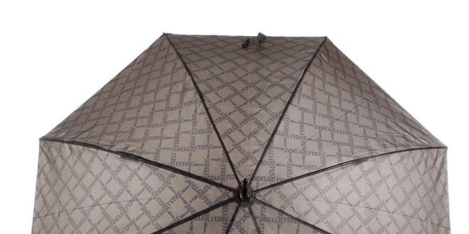 Pánský hnědý vystřelovací deštník s vzorkem Ferré Milano