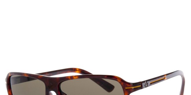 Pánské hnědé žíhané sluneční brýle Calvin Klein