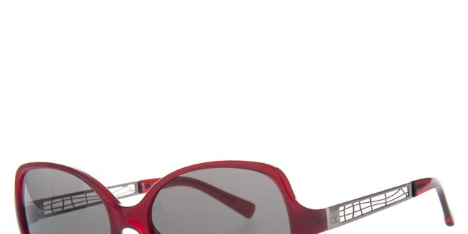 Dámské červené sluneční brýle s ozdobnými stranicemi Calvin Klein