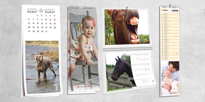 Oboustranné nástěnné fotokalendáře: 7 formátů