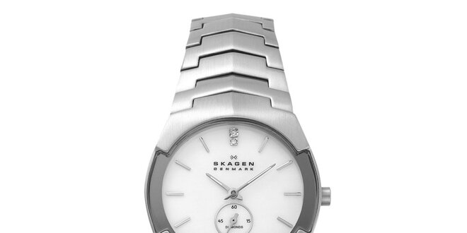 Dámské ocelové hodinky Skagen s bílým ciferníkem