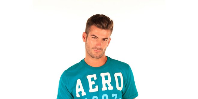 Pánské tyrkysové tričko s nápisem Aéropostale