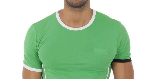 Pánské světle zelené podvlékací tričko Bikkembergs s černobílými detaily