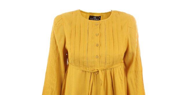 Dámské hořčicově žluté viskózové šaty Tantra