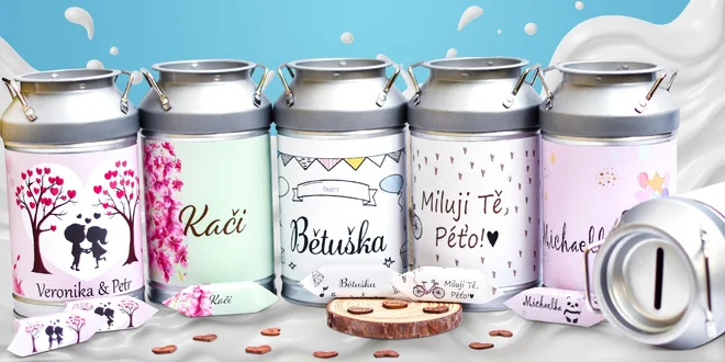 Prémiové karamelky v dóze s osobním věnováním