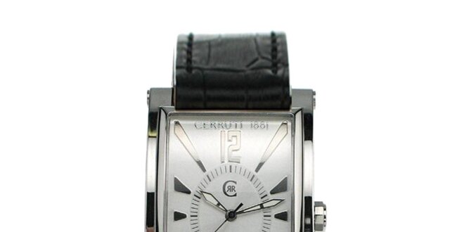 Pánské stříbrno-černé ocelové hodinky Cerruti 1881
