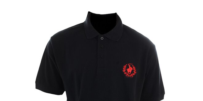 Pánské černé polo tričko Polo Club s červeným logem