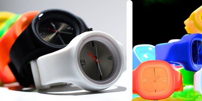 Silikonové hodinky Round nebo Square v devíti super barvách