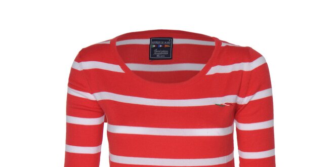 Dámské červeno-bílé pruhované tričko Giorgio di Mare