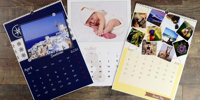 Nástěnné nebo stolní fotokalendáře: A5, A4 i A3