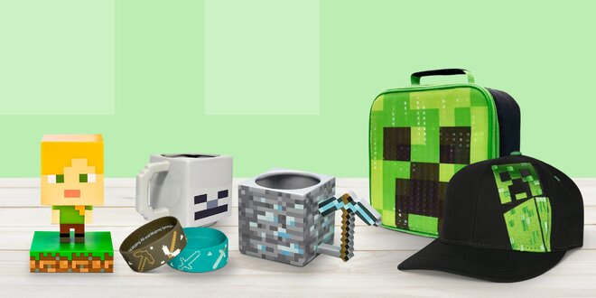 Minecraft přívěsky, plakáty, batohy i hrnky