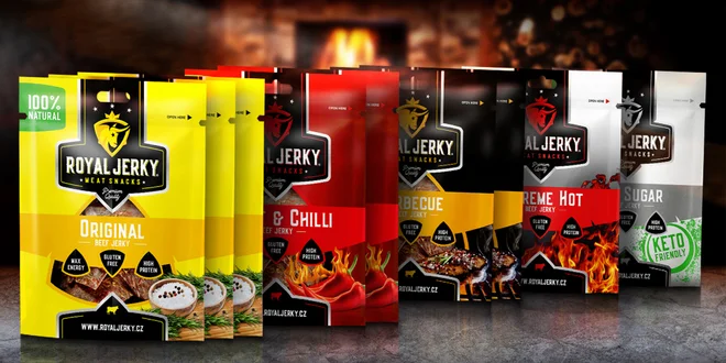 9 balíčků Royal Jerky z prémiového hovězího