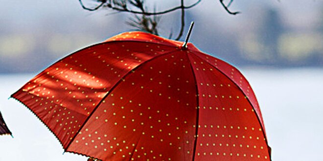 Dámský oranžový deštník s puntíky Alvarez Romanelli