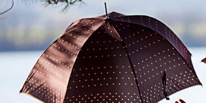 Dámský hnědý deštník s puntíky Alvarez Romanelli