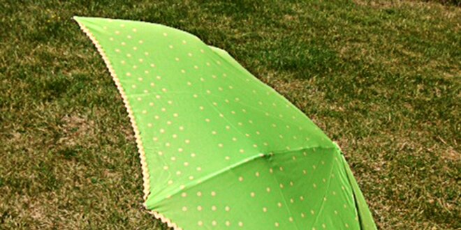 Dámský zelený puntíkatý deštník Alvarez Romanelli
