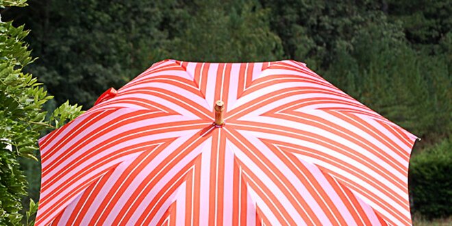 Dámský pruhovaný oranžovo-růžový deštník Alvarez Romanelli