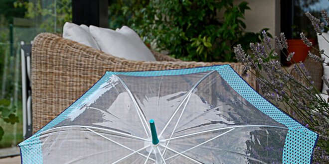Dámský transparentní deštník s modrým lemem Alvarez Romanelli