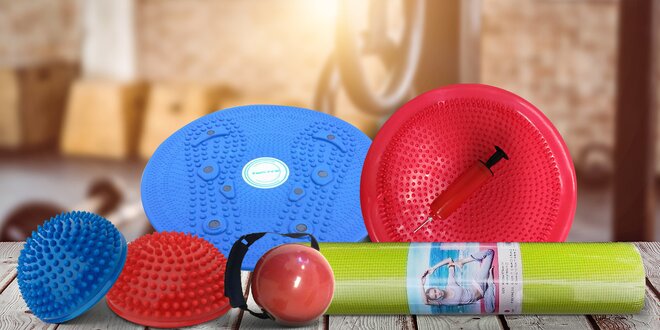 Masážní a balanční disk a další fitness pomůcky