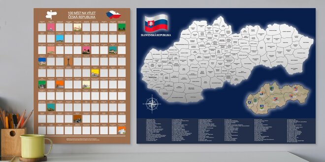 Stírací plakáty: Zajímavá místa k navštívení v ČR i SR