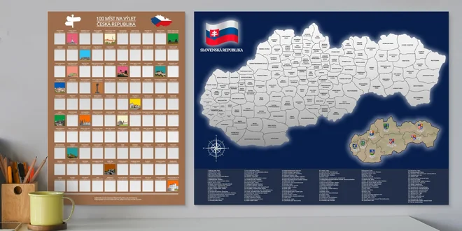 Stírací plakáty: Zajímavá místa k navštívení v ČR i SR