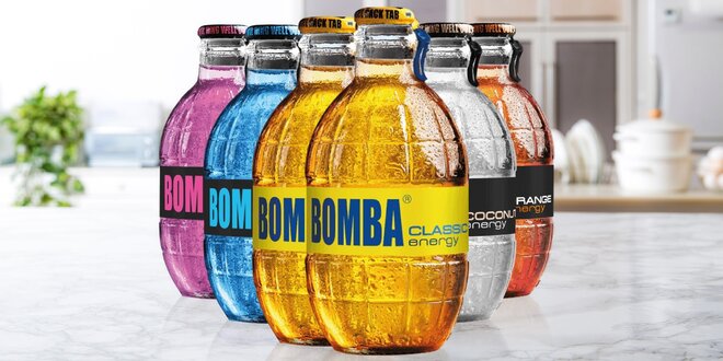 Sety 6 energetických drinků Bomba ve skle, à 250 ml