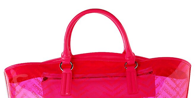 Dámská růžová transparentní kabelka Versace Jeans