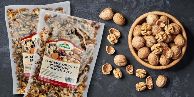 Vlašské ořechy na zobání i pečení: balení po 500 g
