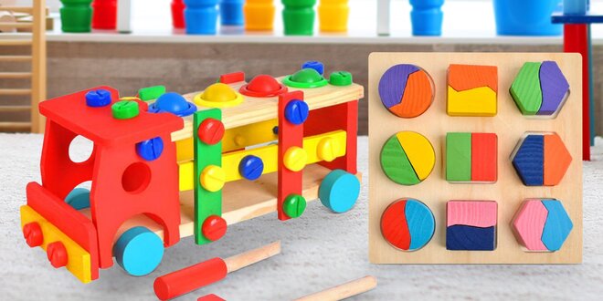 Dřevěné hračky pro rozvoj motoriky i logického myšlení