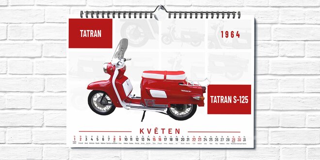 Nástěnný kalendář formátu A3: 12 retro motocyklů