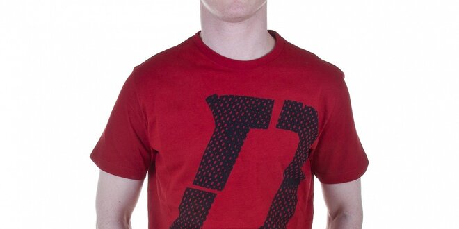 Pánské temně červené tričko Diesel s potiskem