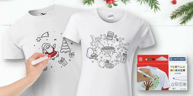 Trička i s fixky k vybarvení: 3 vánoční motivy