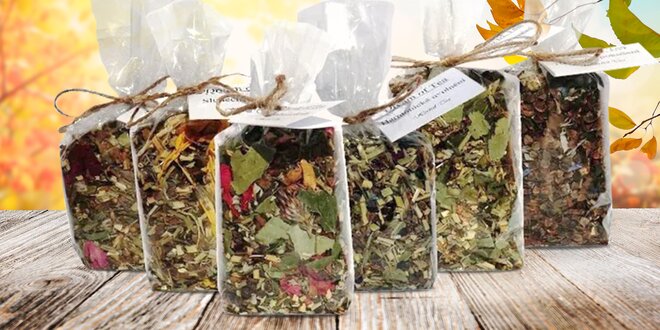 Kolekce 6 sypaných bylinných čajů, ručně baleno v ČR