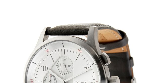 Pánské hodinky Marc O´Polo s tmavě šedým koženým páskem