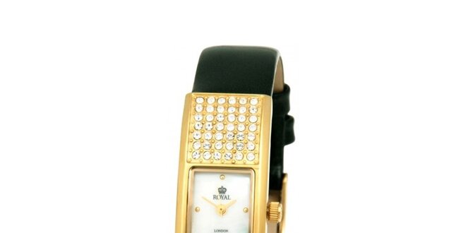 Dámské zlaté hodinky s kamínky Royal London
