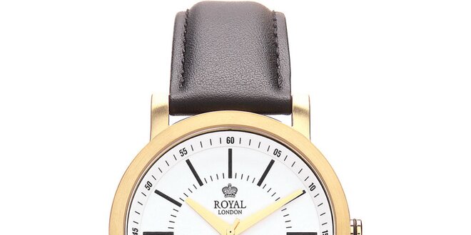 Pánské kulaté zlaté analogové hodinky Royal London