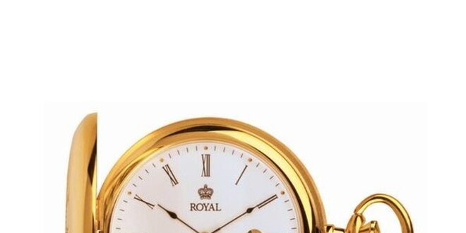 Pozlacené kapesní ocelové hodinky Royal London