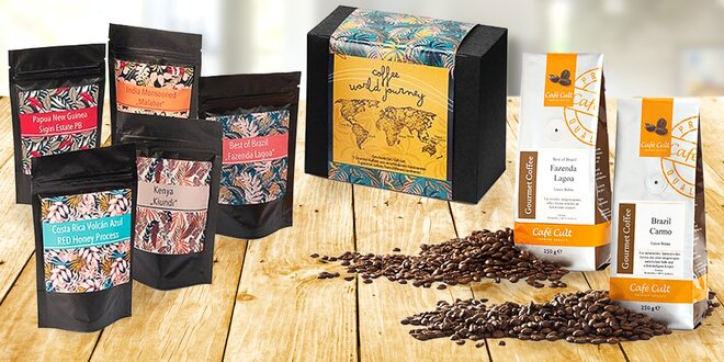 Zrnková káva z celého světa: 250 g i degustační set