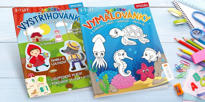 2 speciály Dráček: Vystřihovánky a Vymalovánky