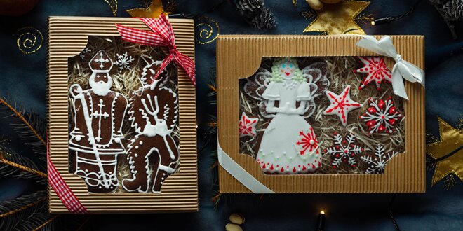 Vánoční a mikulášské perníčky v dárkové krabičce