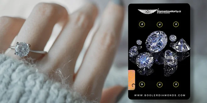 Přírodní certifikované diamanty v dárkové kartě