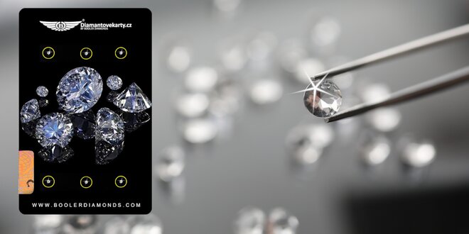 Přírodní certifikované diamanty v dárkové kartě