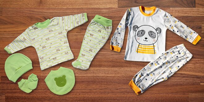Roztomilé 2–7dílné sety oblečení pro miminka